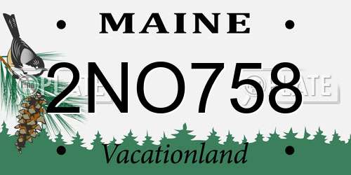 2NO758 Maine License Plate