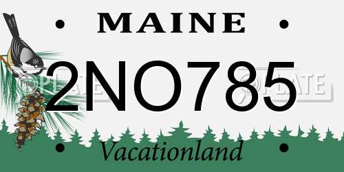 2NO785 Maine License Plate
