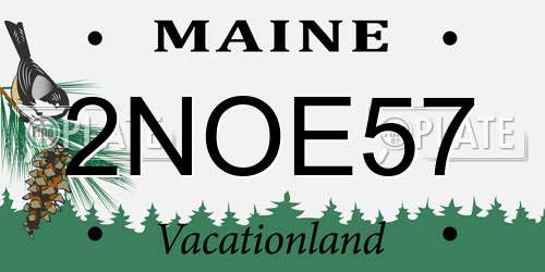 2NOE57 Maine License Plate