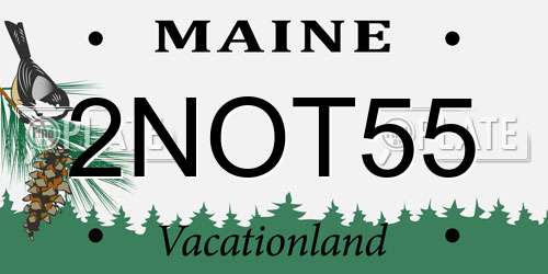 2NOT55 Maine License Plate