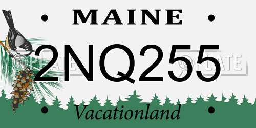 2NQ255 Maine License Plate