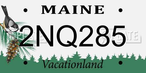 2NQ285 Maine License Plate