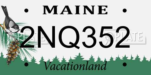 2NQ352 Maine License Plate