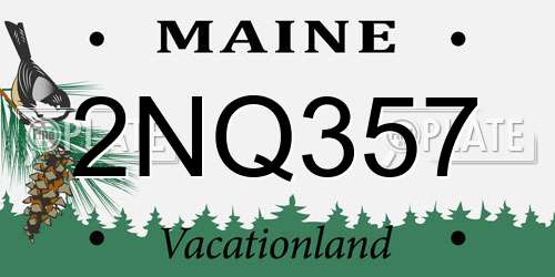 2NQ357 Maine License Plate