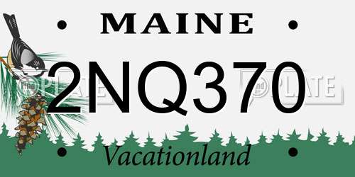 2NQ370 Maine License Plate