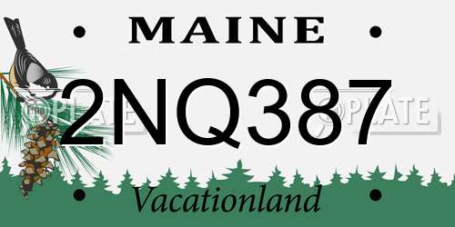 2NQ387 Maine License Plate