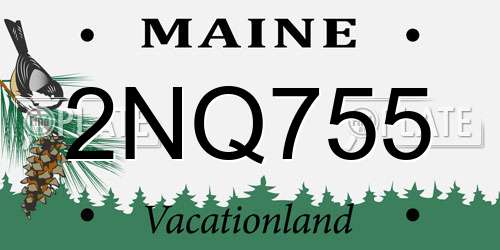 2NQ755 Maine License Plate