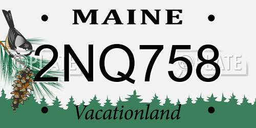 2NQ758 Maine License Plate