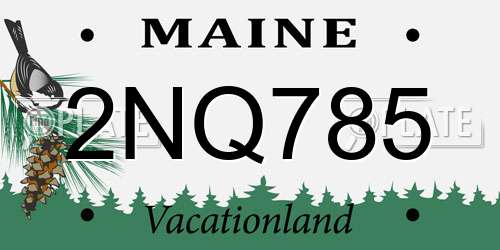 2NQ785 Maine License Plate