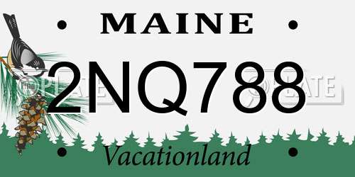 2NQ788 Maine License Plate