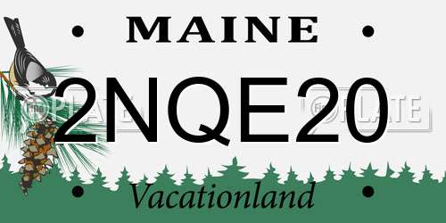2NQE20 Maine License Plate