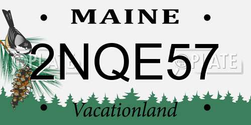 2NQE57 Maine License Plate