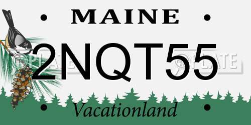 2NQT55 Maine License Plate