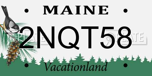 2NQT58 Maine License Plate