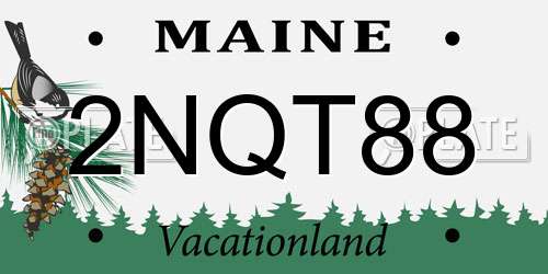 2NQT88 Maine License Plate