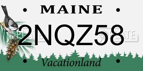 2NQZ58 Maine License Plate