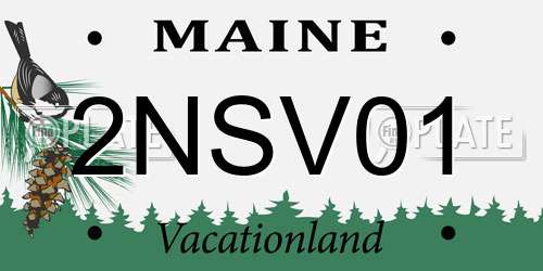2NSV01 Maine License Plate