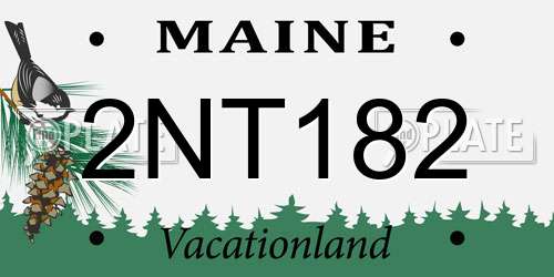 2NT182 Maine License Plate