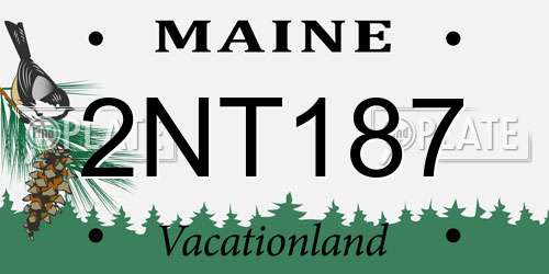 2NT187 Maine License Plate