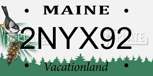 2NYX92 Maine License Plate