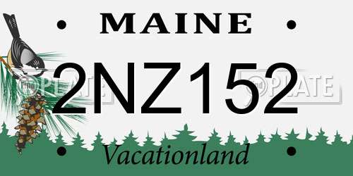 2NZ152 Maine License Plate