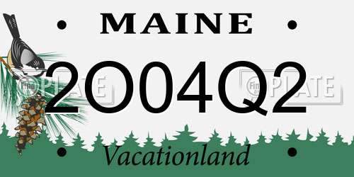 2O04Q2 Maine License Plate
