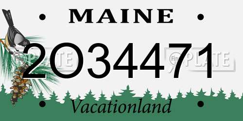 2O34471 Maine License Plate