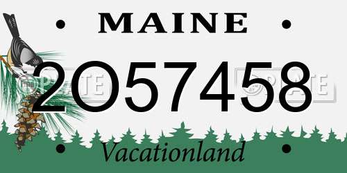 2O57458 Maine License Plate