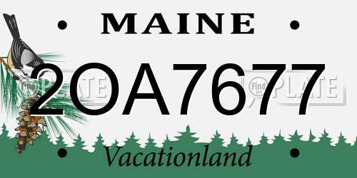 2OA7677 Maine License Plate