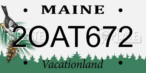 2OAT672 Maine License Plate