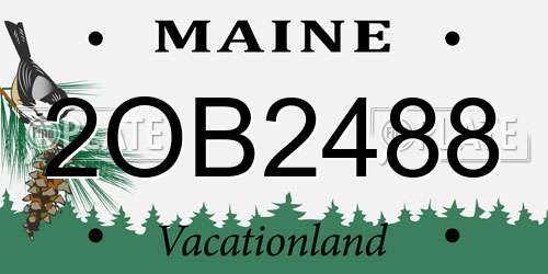 2OB2488 Maine License Plate