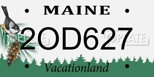 2OD627 Maine License Plate