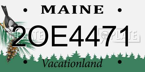 2OE4471 Maine License Plate