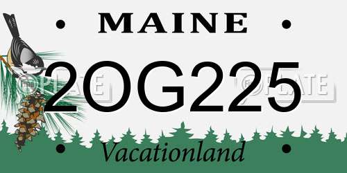 2OG225 Maine License Plate