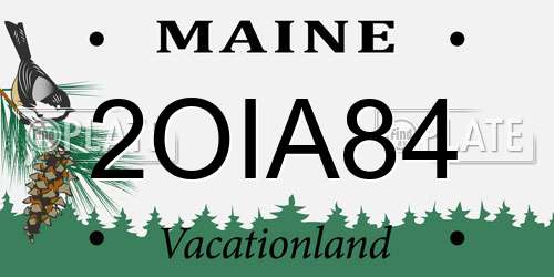 2OIA84 Maine License Plate