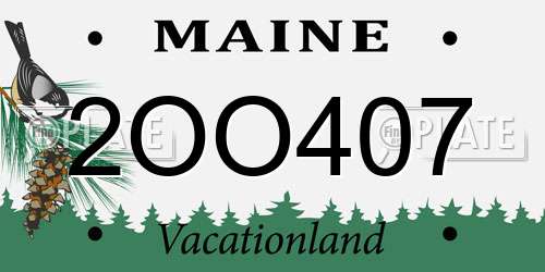 2OO407 Maine License Plate