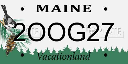 2OOG27 Maine License Plate