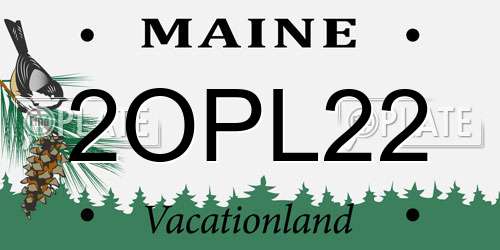 2OPL22 Maine License Plate