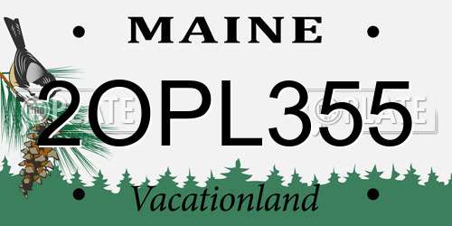 2OPL355 Maine License Plate