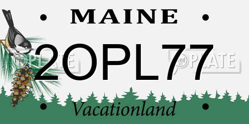 2OPL77 Maine License Plate