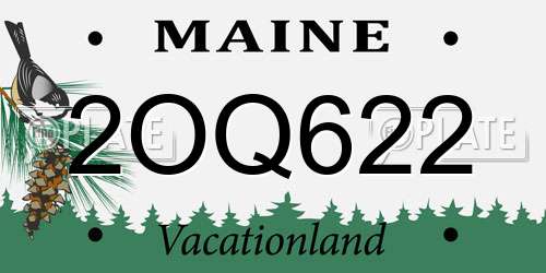 2OQ622 Maine License Plate