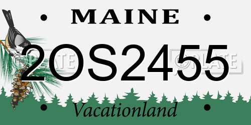 2OS2455 Maine License Plate