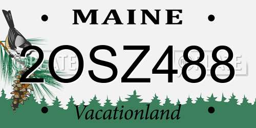 2OSZ488 Maine License Plate