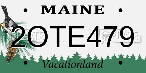 2OTE479 Maine License Plate