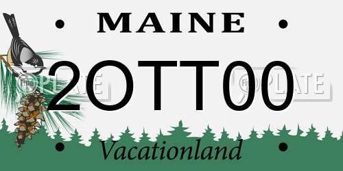 2OTT00 Maine License Plate