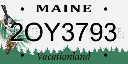 2OY3793 Maine License Plate