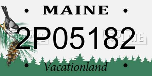 2P05182 Maine License Plate