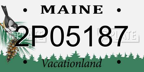 2P05187 Maine License Plate