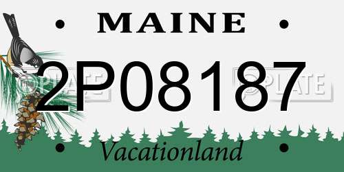 2P08187 Maine License Plate