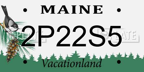 2P22S5 Maine License Plate